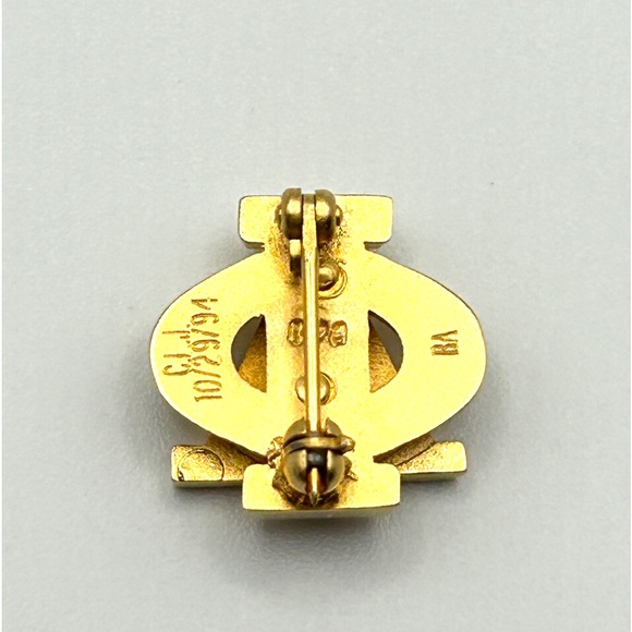 Vintage 90s Gold Plated Alpha Phi Sorority Badge Pin - Picture 4 of 6